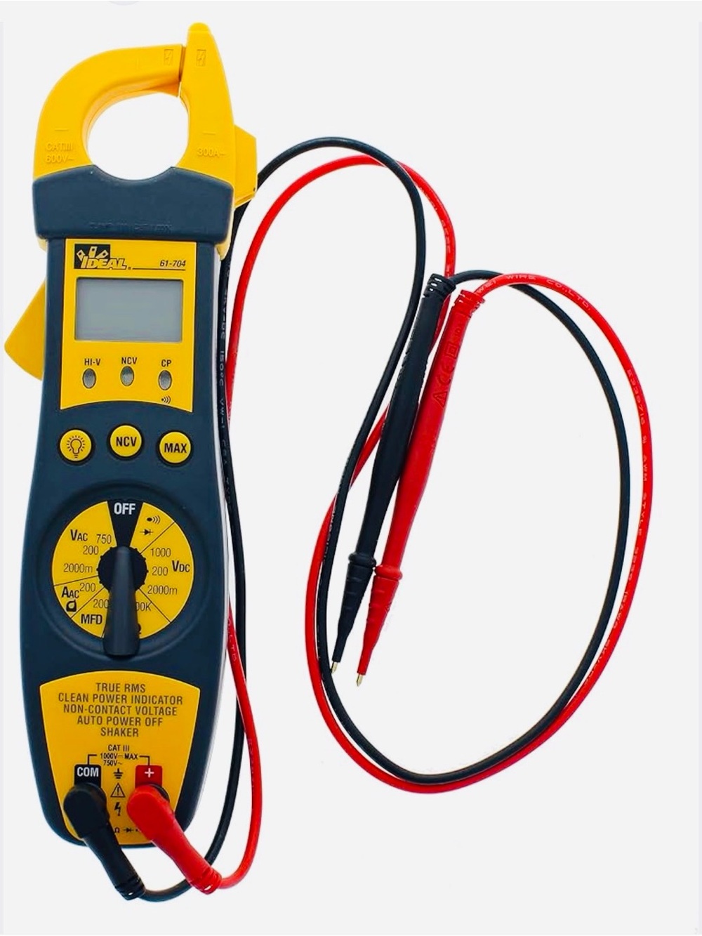 IDEAL 61-701 Digital Clamp Meter in Yellow and Black Conditions Working Great
